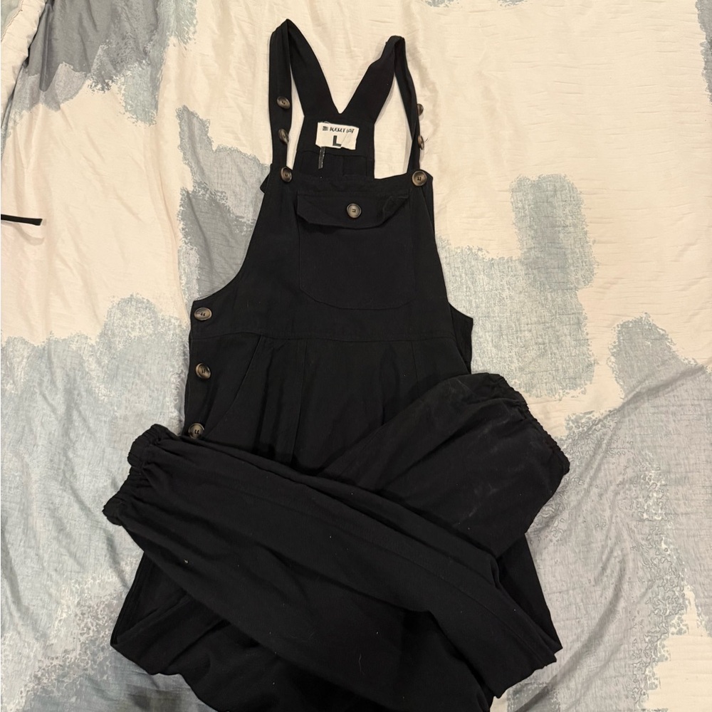 BUCKETLIST Black Button-Detail Jumpsuit
